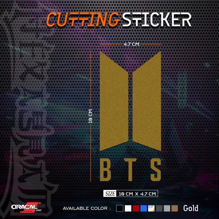 Gambar Cutting Sticker BTS Logo Besar | Stiker Logo BTS Small | BTS - Gold Matte dari Hexagram Stiker undefined Tokopedia
