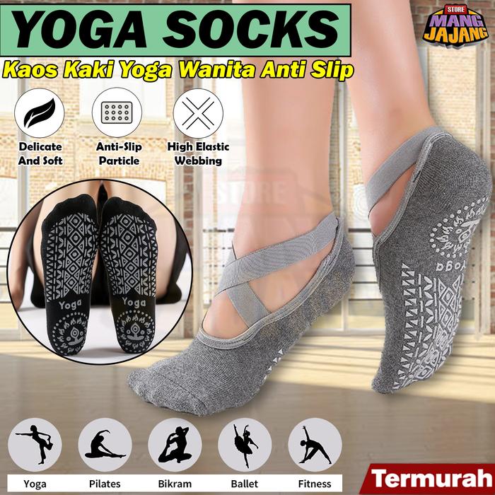 Gambar Kaos Kaki Yoga / Yoga Socks / Pilates / Ballet / Barre / Gym Anti Slip - Abu-abu dari Mang jajang Store undefined Tokopedia