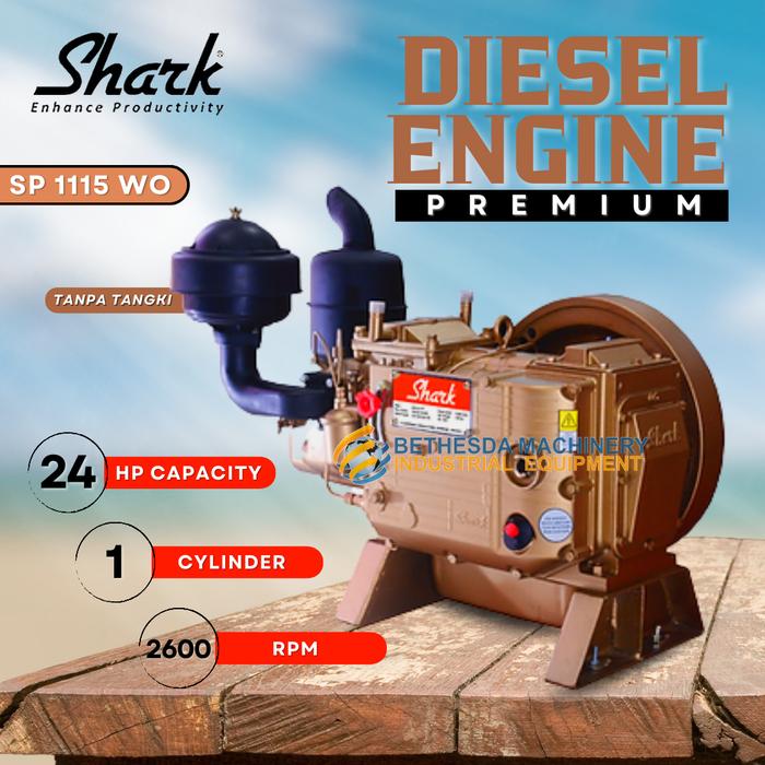 Gambar Diesel 24 Pk Mesin Penggerak Shark SP 1115 engine solar 24 HP - TANPA TANGKI dari Engineering Machine undefined Tokopedia