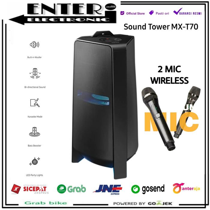 SAMSUNG MX T70 SOUND TOWER SPEAKER PORTABLE PARTY KARAOKE MXT70 1500  MX-T70 MIC