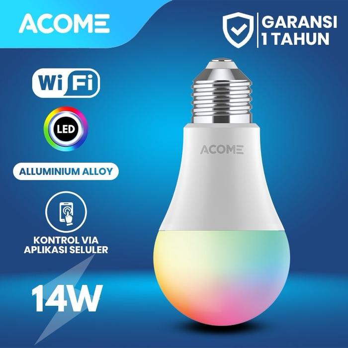 Gambar Lampu ACOME AL01 Smart Light Bulb 9W 12W 14W RGB Multi Warna - 14 WATT dari STONES ACC 89A undefined Tokopedia