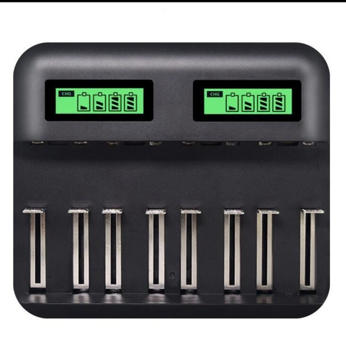 Gambar PALO Charger Baterai NiMH 8 Slot Layar Indikator LCD Casan AA AAA D - Split Display dari Gadget Therapy undefined Tokopedia