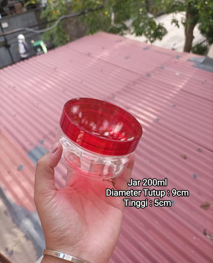 Gambar TOPLES TABUNG PREMIUM / TUTUP TRANSPARAN / CLEAR MERAH - 200ML dari DevanDom undefined Tokopedia