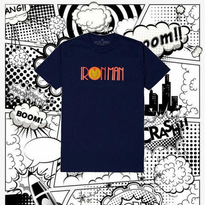 Gambar kaos azura glow in the dark IRONMAN LOGO GLOW - HITAM dari khey_shops undefined Tokopedia