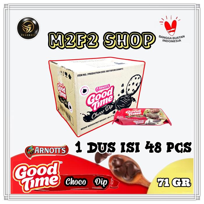 Gambar Good Time Choco Dip Cookies | Kukis Lapis Cokelat - 71 gr (Harga Karton) dari M2F2 Shop - Paseban undefined Tokopedia