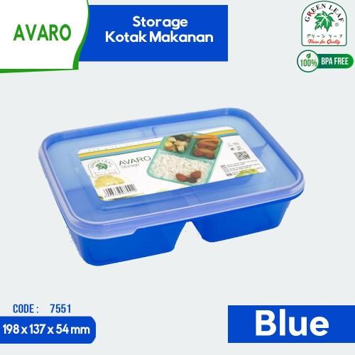 Gambar Green Leaf AVARO Storage Kotak Makan Lunch Box Sekat 900 ml 7551 dari emasbiru undefined Tokopedia