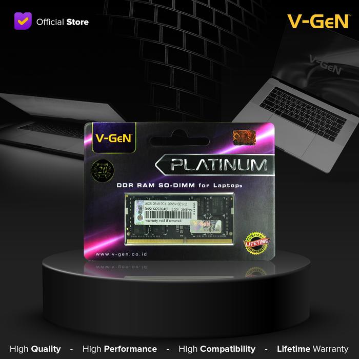 Gambar SODIMM DDR4 16GB PC-21300/2666 VGEN RAM Laptop 2666MHz V-GeN PLATINUM dari Semua V-GeN undefined Tokopedia