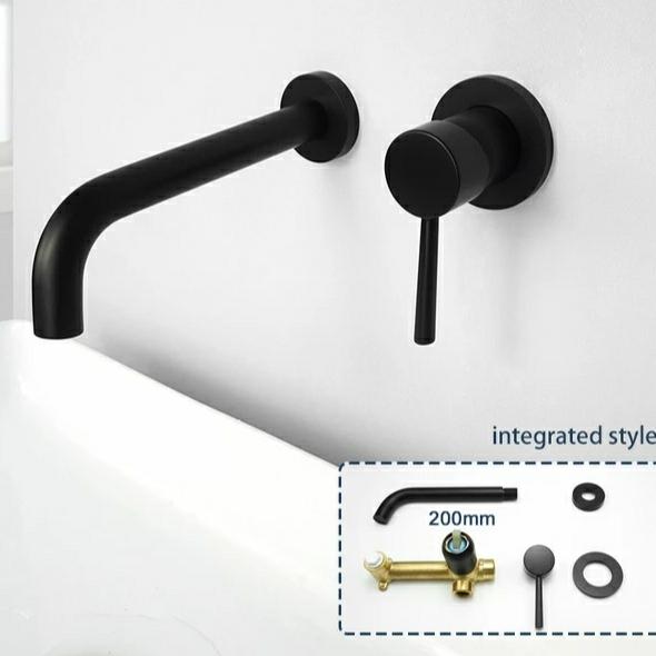 Gambar kran wastafel tembok hitam panas dingin/wall mounted faucet Hot&Cold - Hitam dari Boncuonlineshop undefined Tokopedia