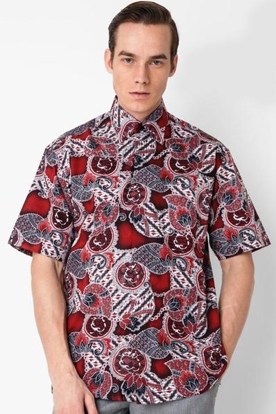 Gambar Pradawita Batik Lengan Pendek Floris 3A-Merah - M dari Pradawita Batik undefined Tokopedia