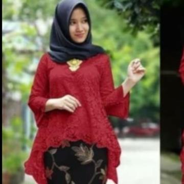 Gambar Atasan Kebaya Modern Brokat Rinjani Aneka Pilihan Warna - ATASAN MAROON dari Kebaya Modern Mode undefined Tokopedia