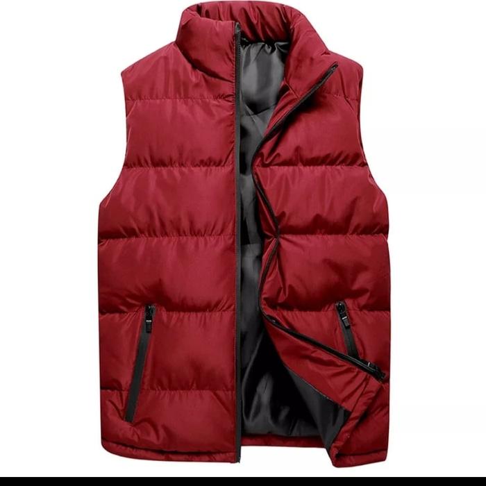 Gambar jaket rompi pria/musim dingin/tanpa lengan winter /rompi motor - Merah, L dari allfierh fashion undefined Tokopedia