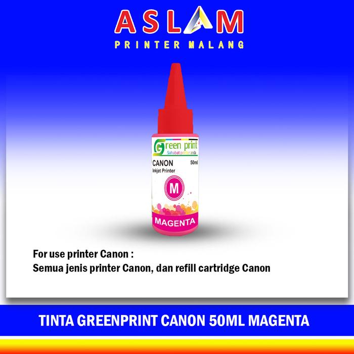 Gambar Tinta Green Print Canon 50ml Black, Cyan, Magenta, Yellow - Merah dari Aslam Printer Malang undefined Tokopedia