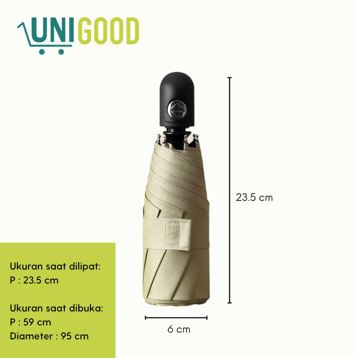 Gambar UNIGOOD - Payung Mini Tombol Otomatis Pocket Umbrella Anti UV Ectra Te - Mini Oval Khaki dari Unigood undefined Tokopedia