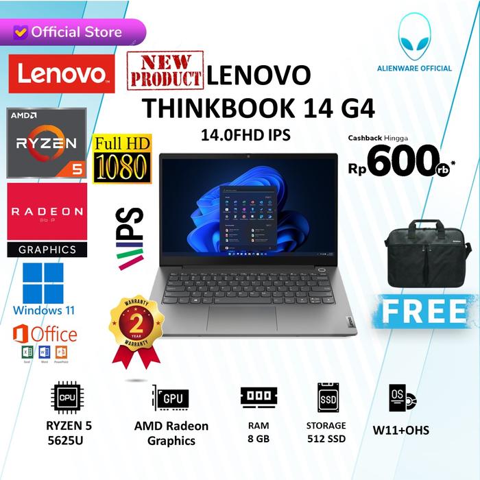 Promo LENOVO THINKBOOK 14 G4 RYZEN 5625U 8GB 512SSD VEGA W11+OHS