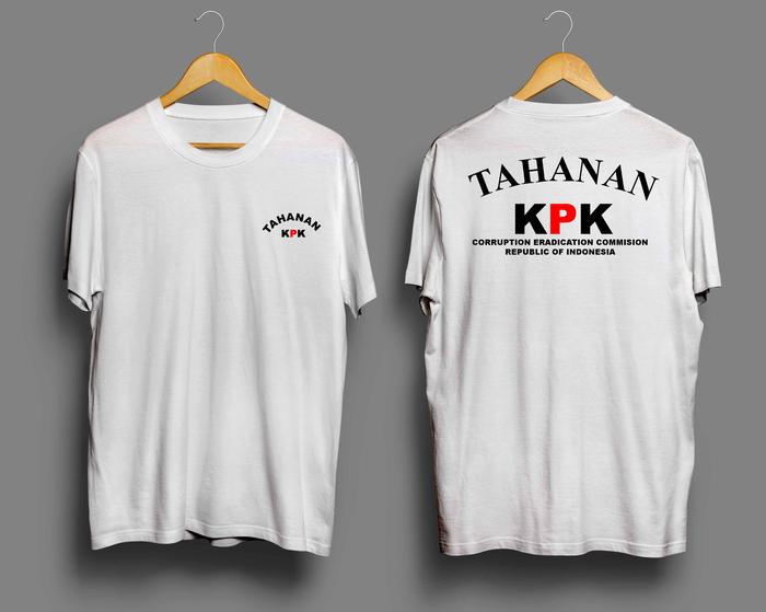 Gambar Kaos Pria Distro Tahanan Kpk Atasan Pria - Putih, XL dari DoegelStore88 undefined Tokopedia