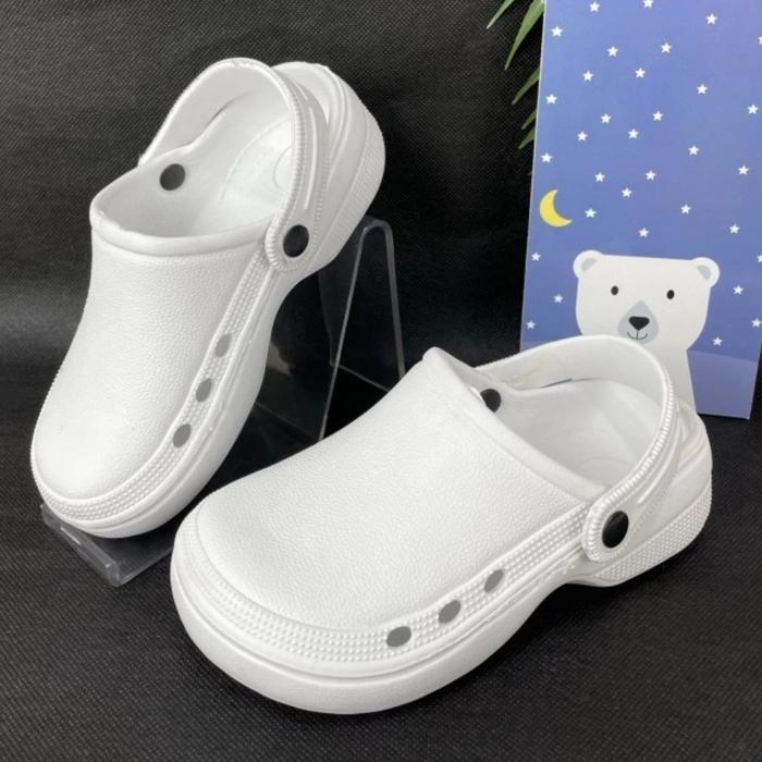 Gambar 30-35 Sandal Kodok Anak Cewek Cowok, Sendal Baim Eva Sandal Bermain - Putih, 34 dari Final Deal undefined 5 Tokopedia