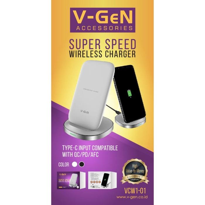 Jual Wireless Charger V-Gen VCW1-01 Fast Charging Type C VGEN