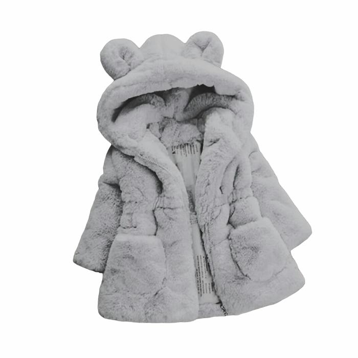 Gambar Jaket Bulu Mantel Anak Perempuan Model Korea Premium Usia 2-5 Tahun - Abu-abu, M dari Zanari Store undefined Tokopedia
