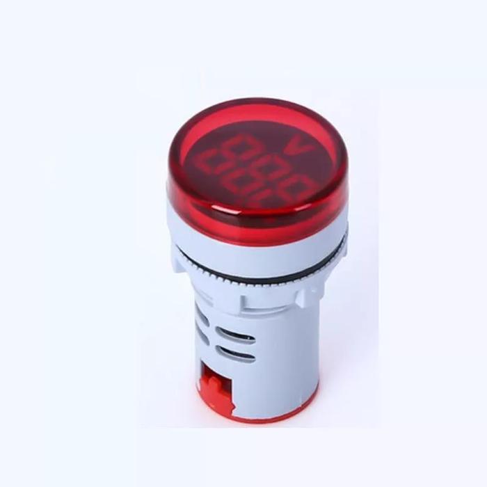 Gambar Pilot Lamp LED Volt Meter Digital Voltmeter 22mm 220 VAC Bulat - Merah dari KALEA ELEKTRINDO undefined Tokopedia