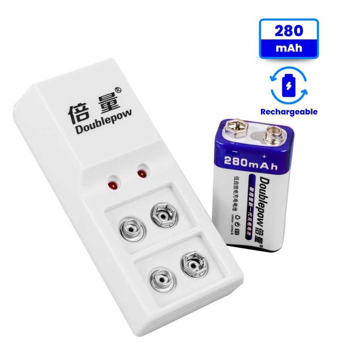 Gambar Charger cas batu Baterai 2 slot untuk 9V ( kotak ) - 2PCS 9V 280mAh - 1 cas + 1 batre dari WarunkNgonline Channel undefined Tokopedia