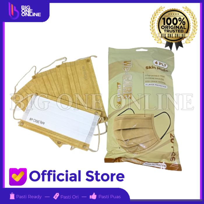 Gambar We-Care Plus Masker 4 Ply Earloop, Masker Surgical 4ply isi 20 Premium - Skin Nude dari Big One Online undefined Tokopedia