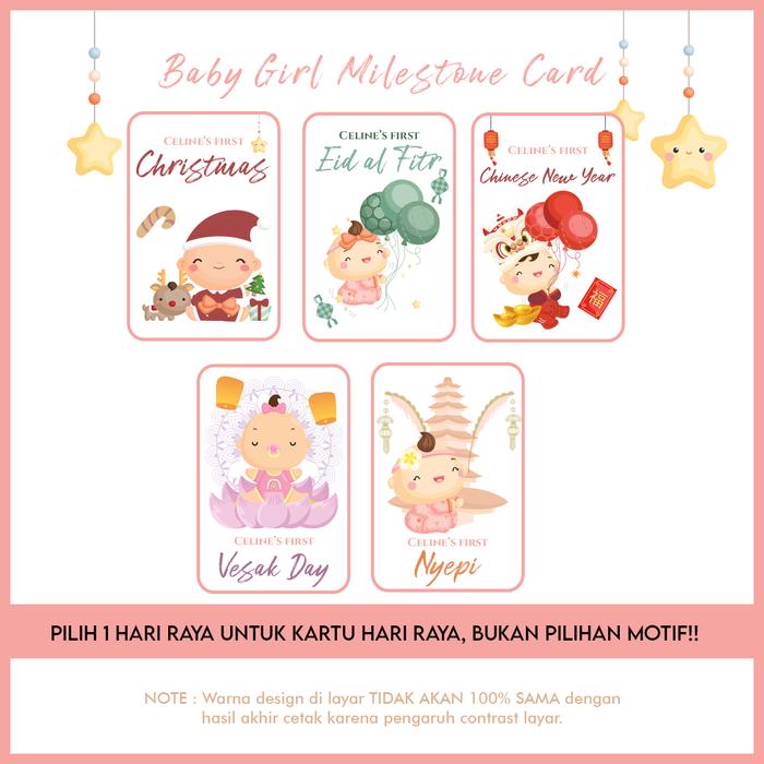 Gambar Custom Nama BABY GIRL & BABY BOY Milestones / Aesthetic Milestone Card - Christmas dari Licht Design undefined Tokopedia