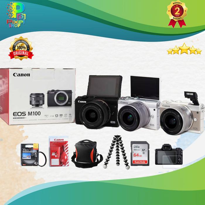 CANON EOS M100 KIT 15-45MM STM CANON M100 KIT 15-45MM STM RESMI  DISTRIBUTOR, BODY ONLY
