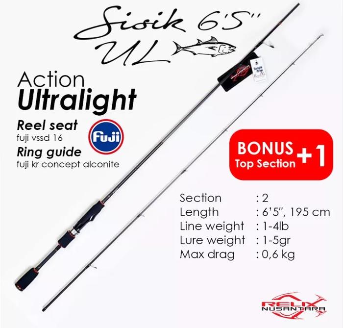 Gambar Joran Relix Nusantara Sisik 652UL 1-4lb 195cm full fuji dari Metta Pancing undefined Tokopedia