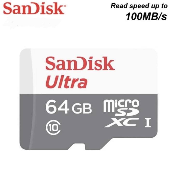 Gambar Kartu Memori MicroSD Sandisk Ultra Class 10 64GB kecepatan 100Mbps dari Cahaya Digital CCTV undefined Tokopedia