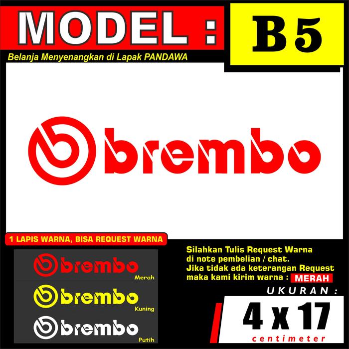 Gambar Stiker Cutting " BREMBO " - MODEL  B5 dari PANDAWA14235 undefined Tokopedia