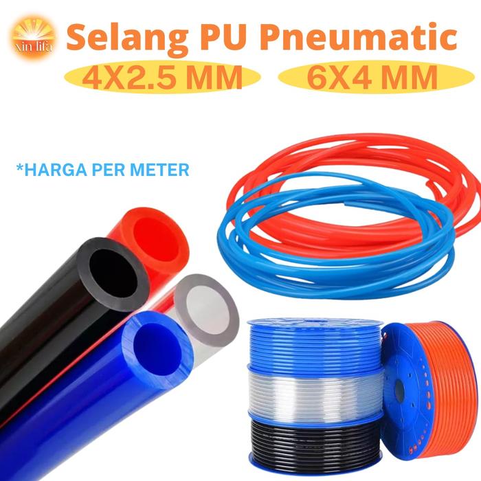 Gambar Selang PU 6 mm x 4 mm / Pneumatic hose / OD - 4mm x 2.5mm, Biru dari XIN LIFA undefined Tokopedia