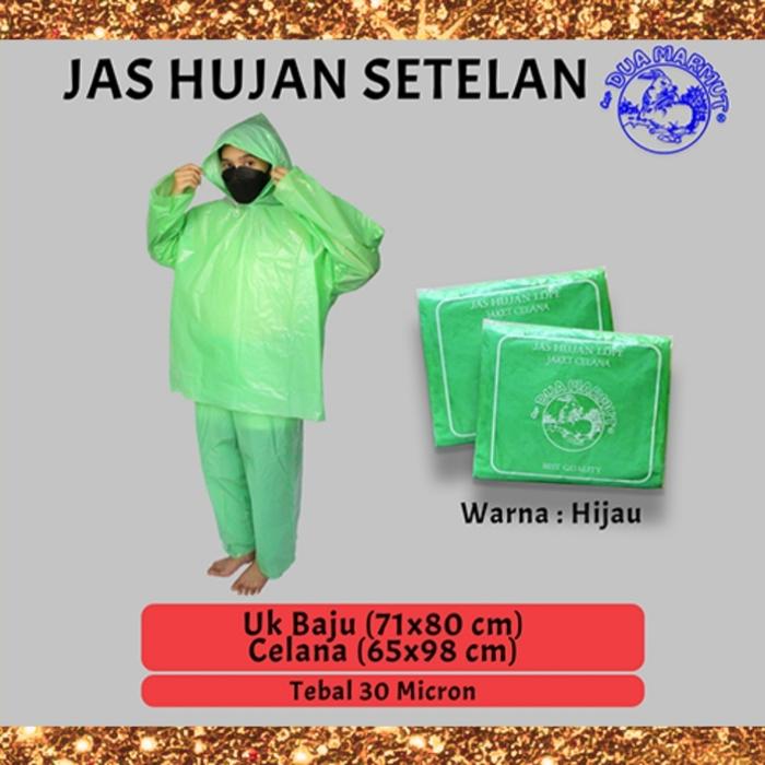 Gambar JAS HUJAN SETELAN TEBAL MURAH 100% PRODUK LOKAL KUALITAS EKSPOR - Hijau dari BAHAGIA shop undefined Tokopedia