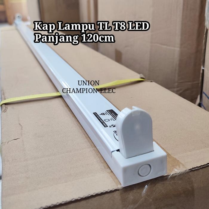 Gambar Rumah Lampu TL T8 LED Tube Bracket panjang 120cm type Double Endeed - Ujung Putih dari WHS Store Cilandak undefined Tokopedia