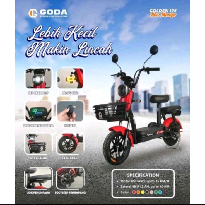 Gambar SEPEDA MOTOR LISTRIK GODA 125 GOLDEN MANGO dari selis tangerang undefined Tokopedia