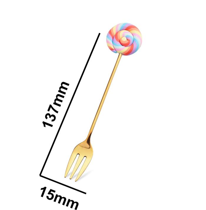 Gambar Sendok garpu mini teh kopi sendok kue dessert stainless motif lolipop - G- LOLI CARAMEL dari Home Living Stuff_NEW undefined Tokopedia