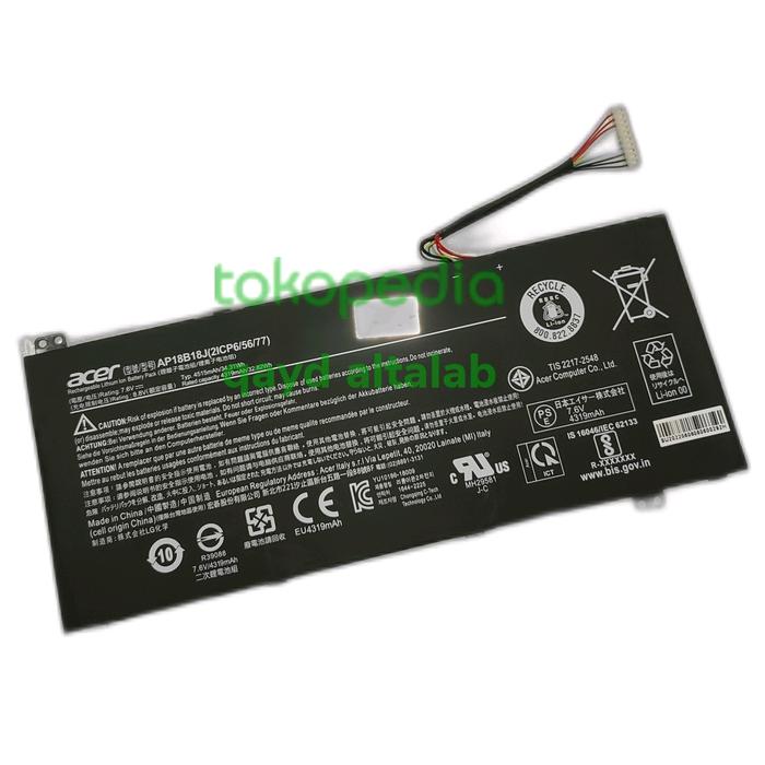 Gambar Baterai Acer Aspire 3 A314-33 A314-33-C8DR AP18B18J dari Qayd Altalap undefined Tokopedia
