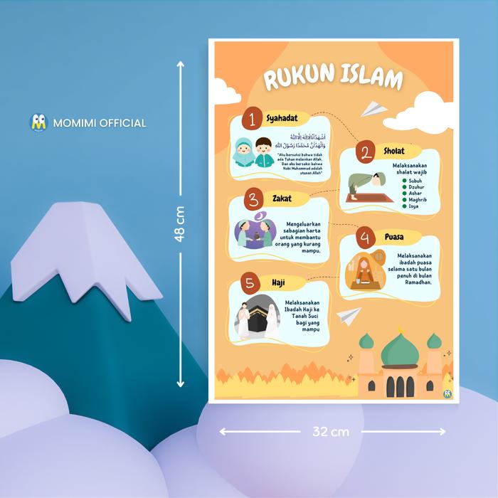 Gambar Poster RUKUN ISLAM RUKUN IMAN Poster Edukasi Anak Islami - Rukun Islam dari momimi undefined Tokopedia