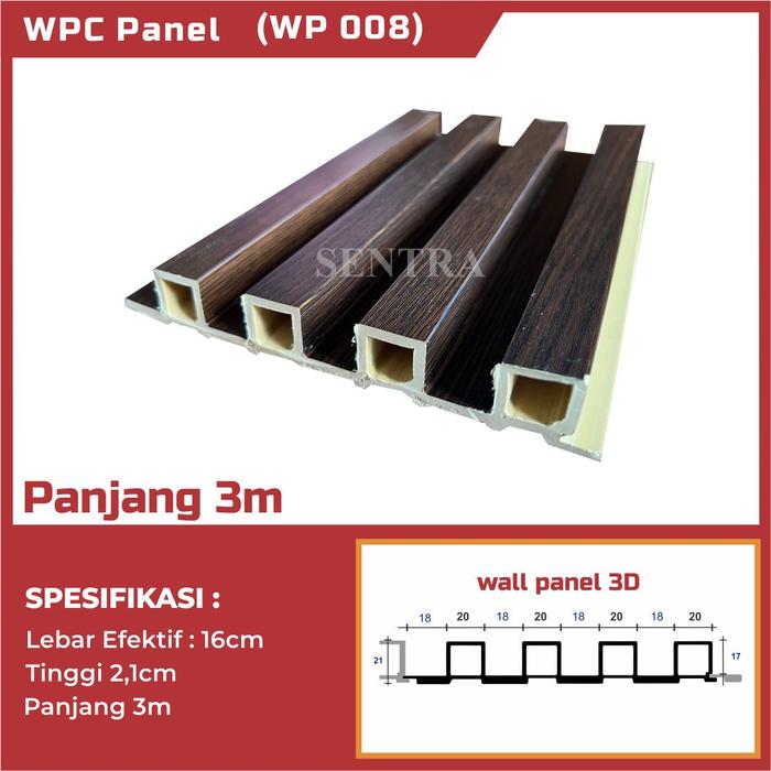 Gambar wpc wall panel dinding kisi2 - panel dinding wpc panel 3m - WP08 dari Jkt_Store* undefined Tokopedia