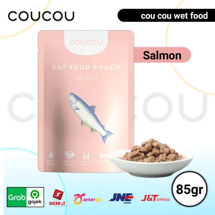 Gambar makanan kucing COUCOU pouch 85gr wet food cat cou cou - SALMON dari Petshop Ciganjur undefined Tokopedia