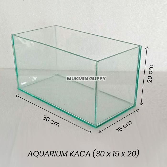 Gambar Aquarium Kaca Ukuran 30, 40 dan 50 cm - 30x15x20 dari mukmin_guppy undefined Tokopedia