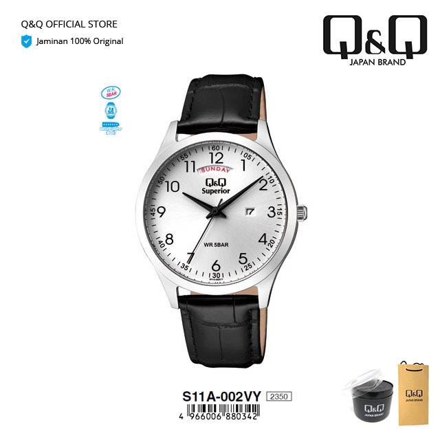 Gambar Q&Q QnQ QQ Jam Tangan Pria Analog Genuine Leather - S11 S11A Superior dari Q&Q Official Store undefined Tokopedia