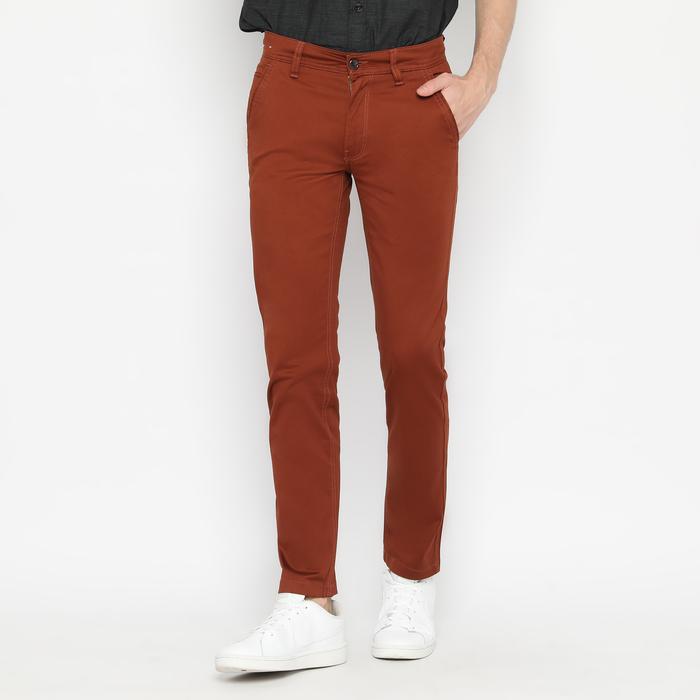 Gambar POLICE Celana Chino Slim Fit Cotton Twill Stretch Pria Coklat Tua - Coklat Tua, 31 dari RBJ undefined Tokopedia