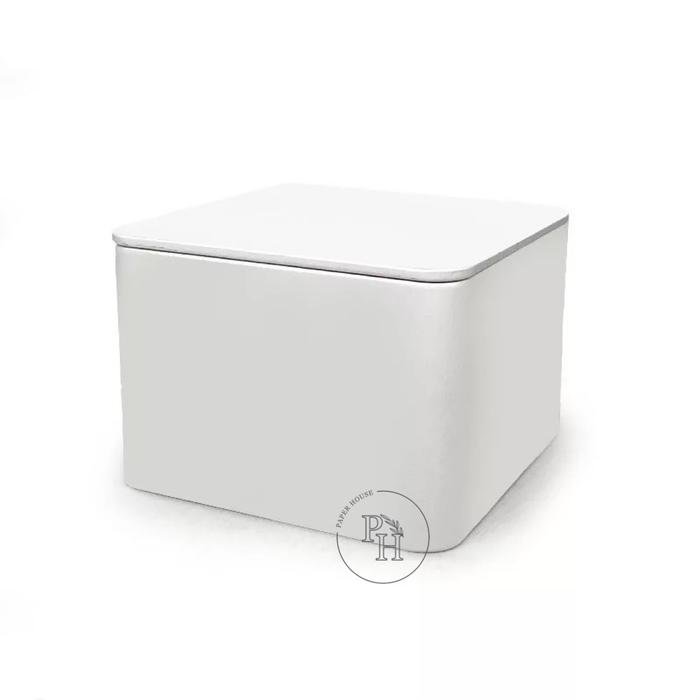 Gambar SQUARE Metal Tin Can / Kotak Kaleng Metal / Kaleng Kue Kado Hampers - White dari PaperHouse undefined Tokopedia