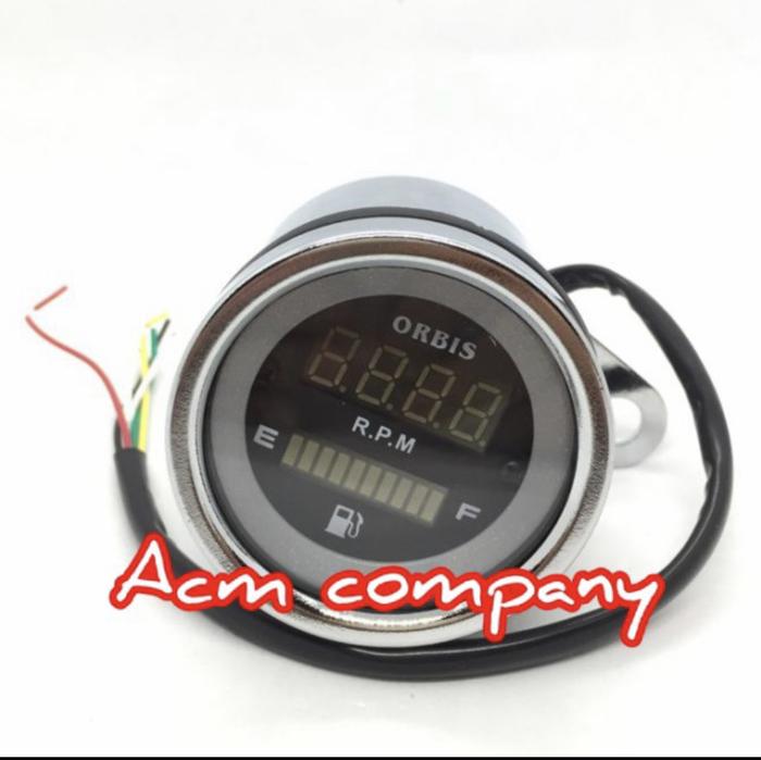 Jual Spedometer Meteran LED Digital RPM & Amper Bensin 12Volt Universal ...