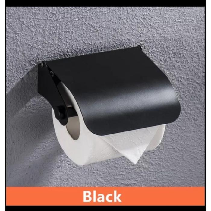 Gambar tempat tisu gulung toilet stainless stell dispenser tissue roll K003 - Hitam dari House of sanitary88 undefined Tokopedia