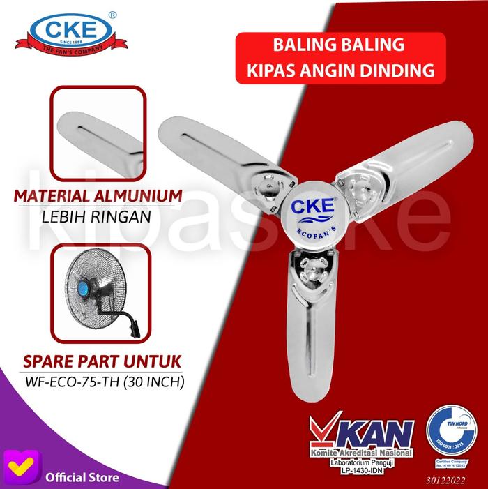 Gambar CKE WALL FAN WF-ECO-75-TH 30 Inch Kipas Angin Dinding Tembok Sparepart - Blade dari Kipas Online CKE Kota Administrasi Jakarta Barat Tokopedia