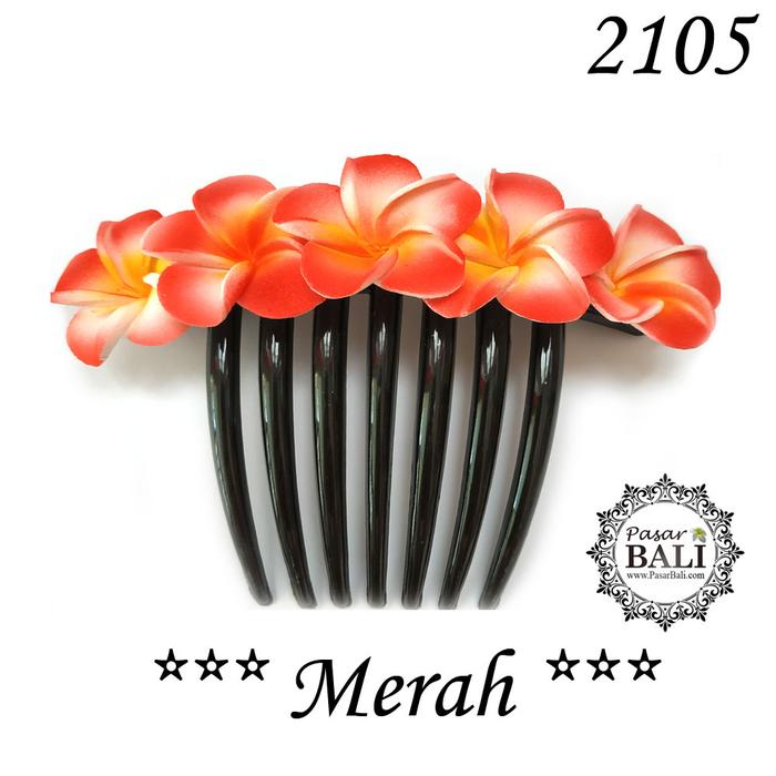 Gambar Sirkam Rambut 5 Bunga Kamboja - Khas Bali - Merah dari PasarBali undefined Tokopedia