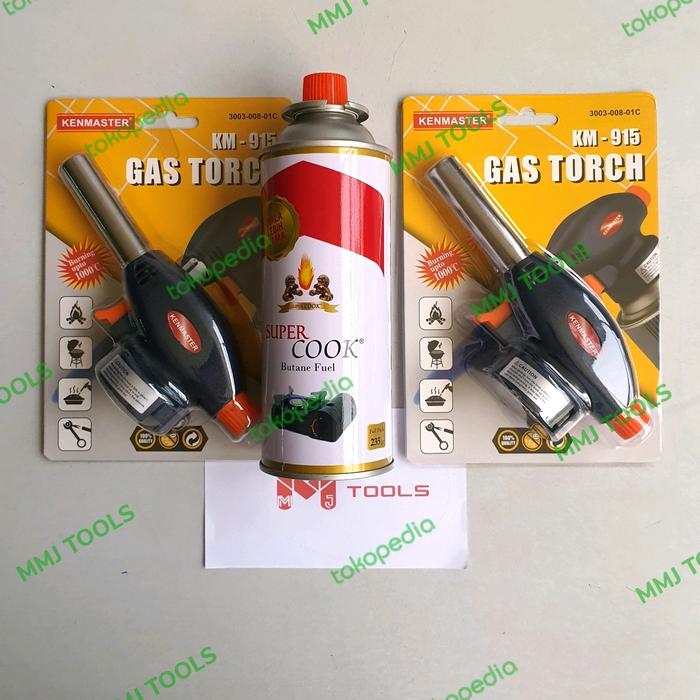 Jual Paket Gas Torch KENMASTER KM-915 + Kaleng Gas SUPER COOK - GAS ...