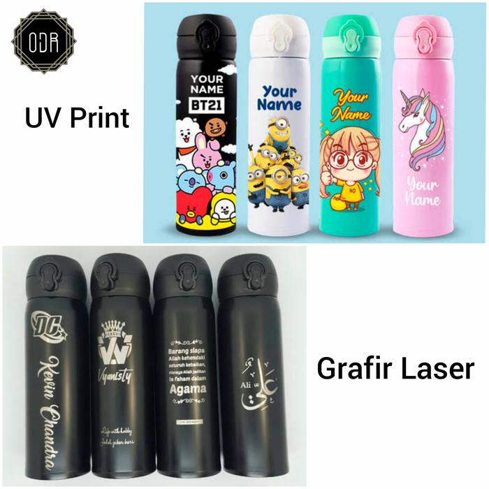 Gambar TUMBLER TERMOS NIAGARA CUSTOM GRAFIR TULISAN LOGO LASER SOUVENIR - Warna Random, Grafir 1 sisi dari Ordersekarangcustom undefined Tokopedia
