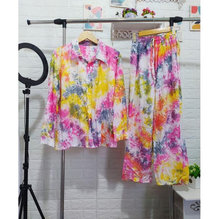 Gambar PIYAMA KOMBINASI KANCING JUMBO XXL RAYON BALI/BAJU TIDUR WANITA MURAH dari Balibajumukena undefined Tokopedia